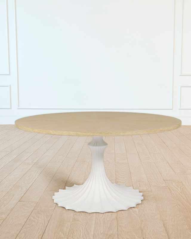 60" Cerused Oak Top Dining Table