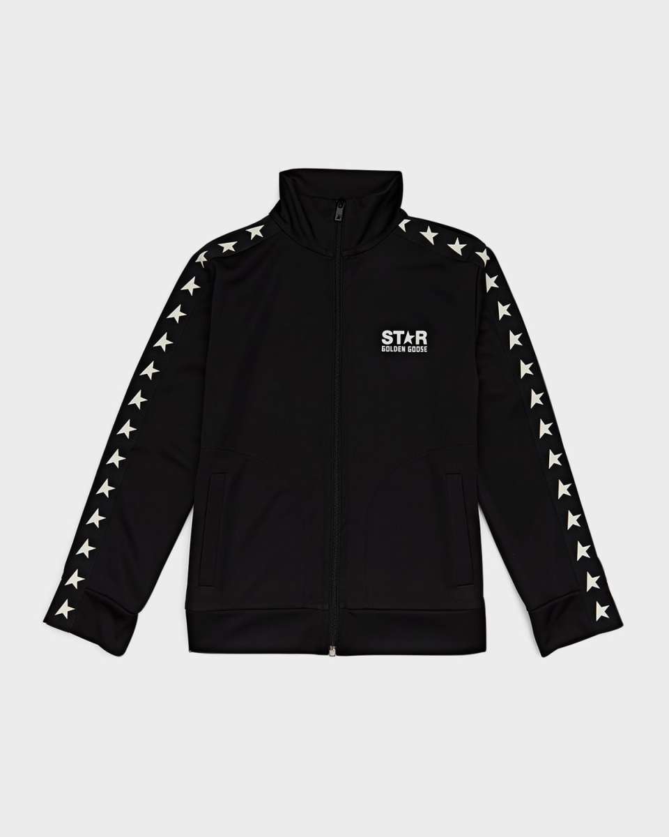 Girl's Zipped Star-Printed Track Jacket, Size 4-10
