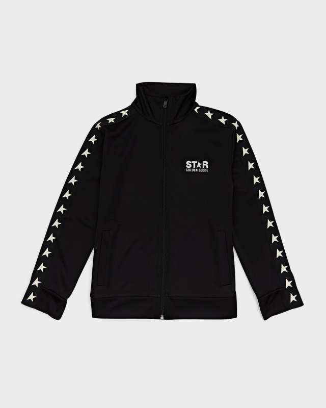 Girl's Zipped Star-Printed Track Jacket, Size 4-10