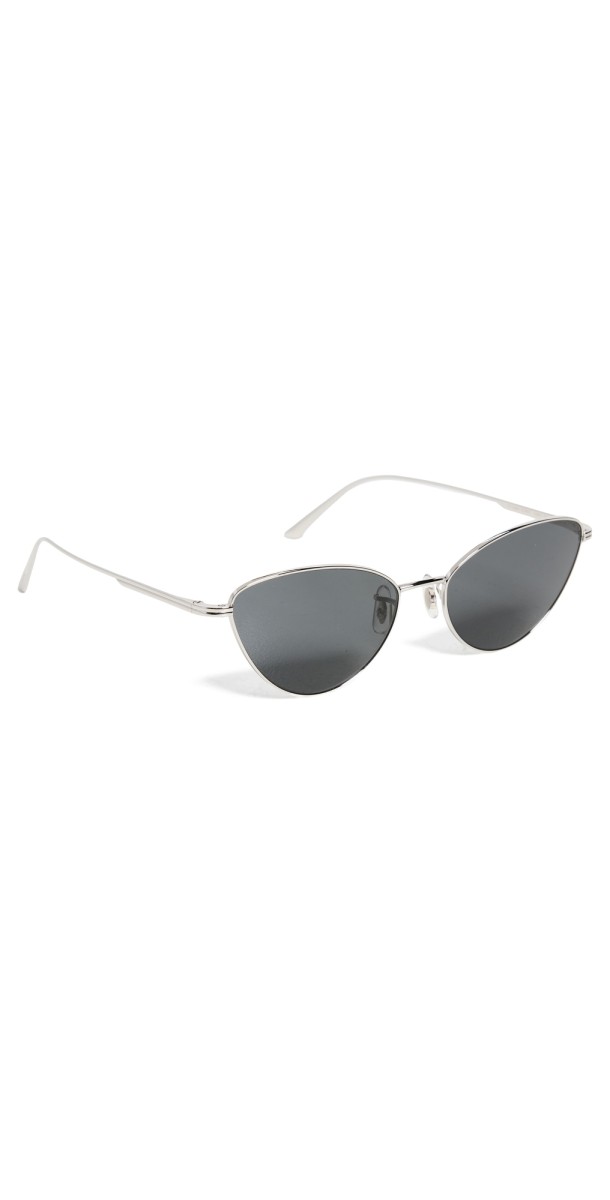 Oliver Peoples Eyewear x Khaite Metal Cat Eye Sunglasses Silver/Grey