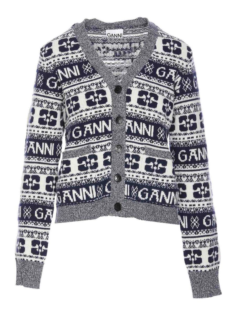 Ganni Cardigan - Bleu