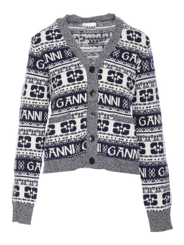 Ganni Cardigan - Bleu