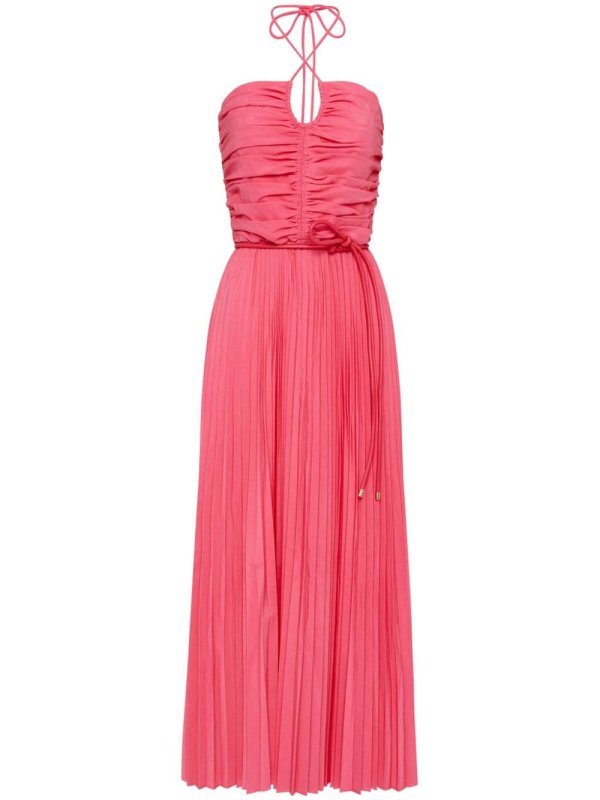 Rosa pleated halterneck midi dress