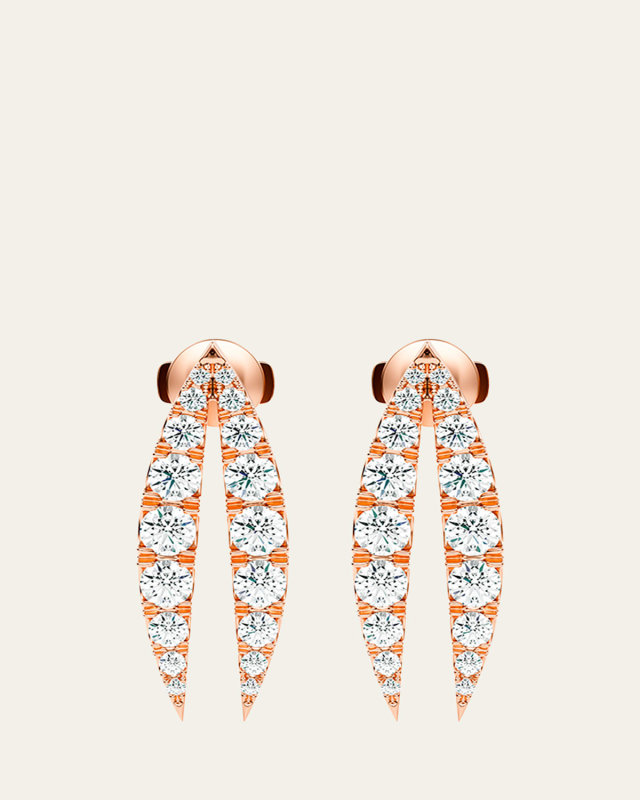 Lotus Diamond Drop Earrings