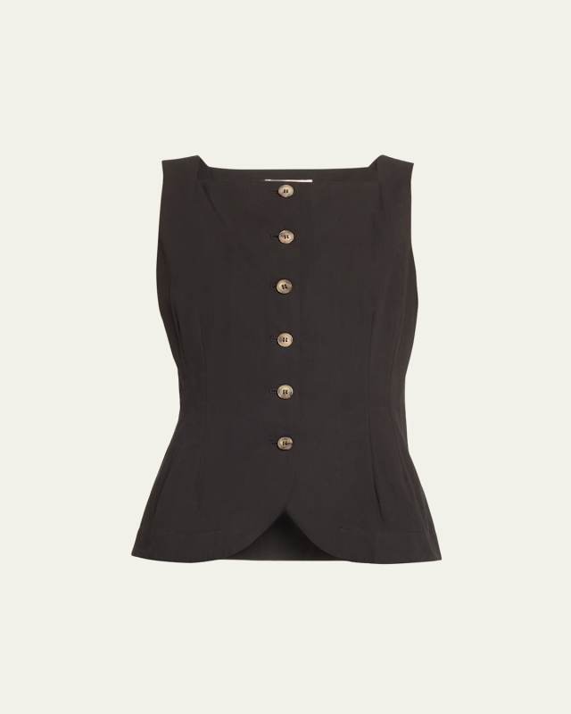 Amira Sleeveless Button-Front Top