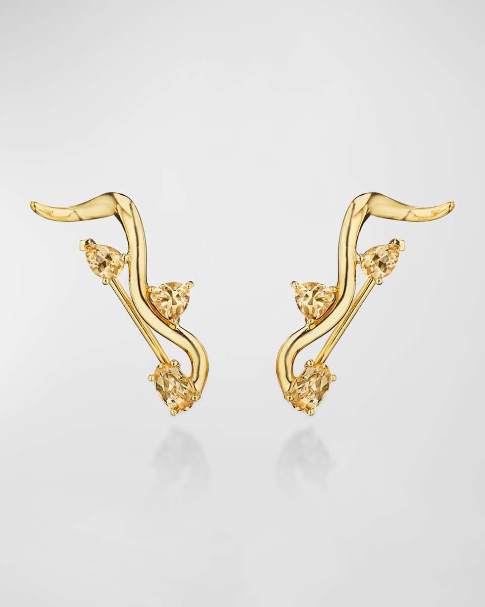 18K Mirage Yellow Gold Earrings with Yellow Sapphires
