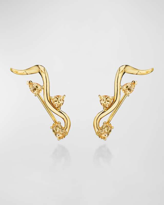 18K Mirage Yellow Gold Earrings with Yellow Sapphires