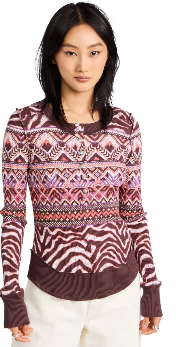 FP Movement Rally Printed Layer Top Zebra Fairisle