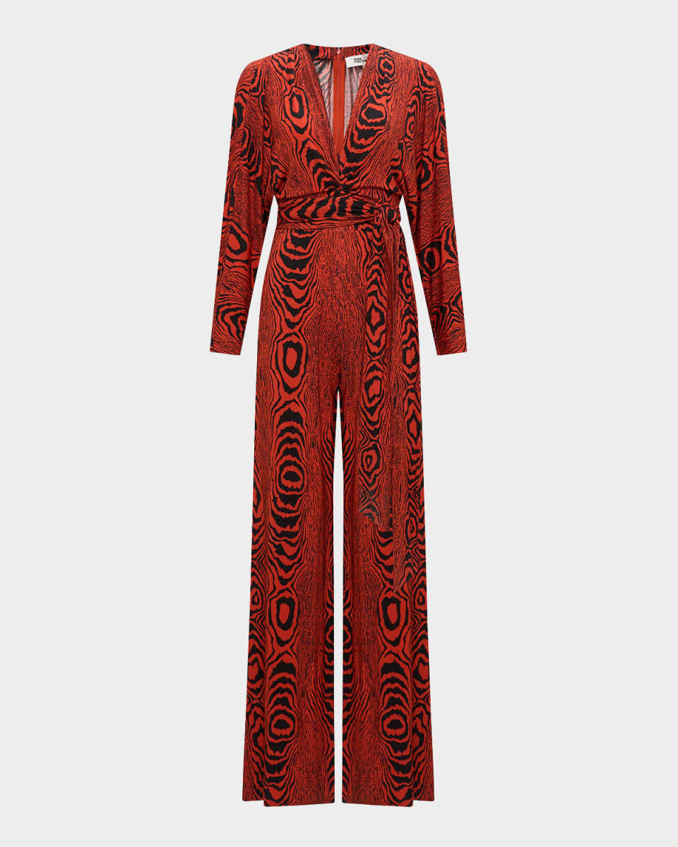 Aurelia Wide-Leg Deep V-Neck Jumpsuit