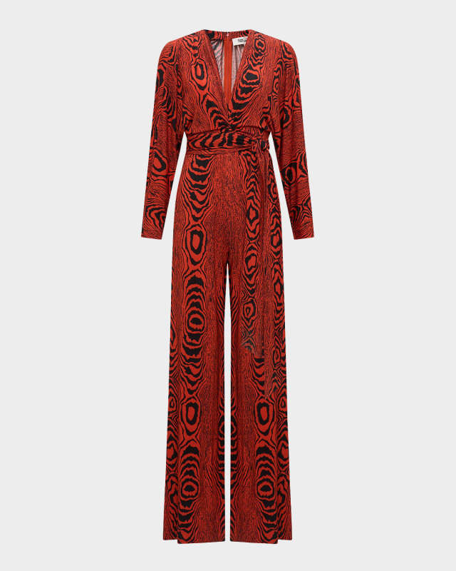 Aurelia Wide-Leg Deep V-Neck Jumpsuit