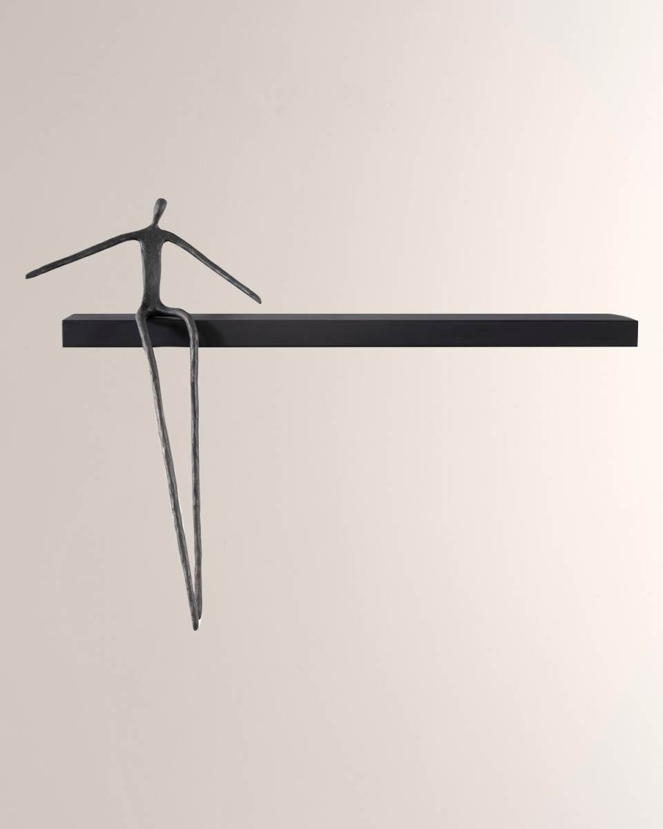 Moveable Sitting Man on Long Shelf, C