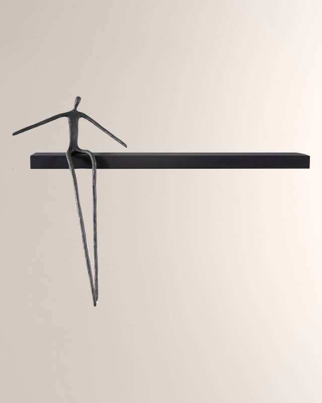 Moveable Sitting Man on Long Shelf, C