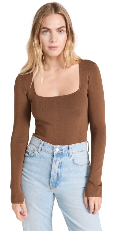 Pistola Denim Jenny Thong Bodysuit Saddle