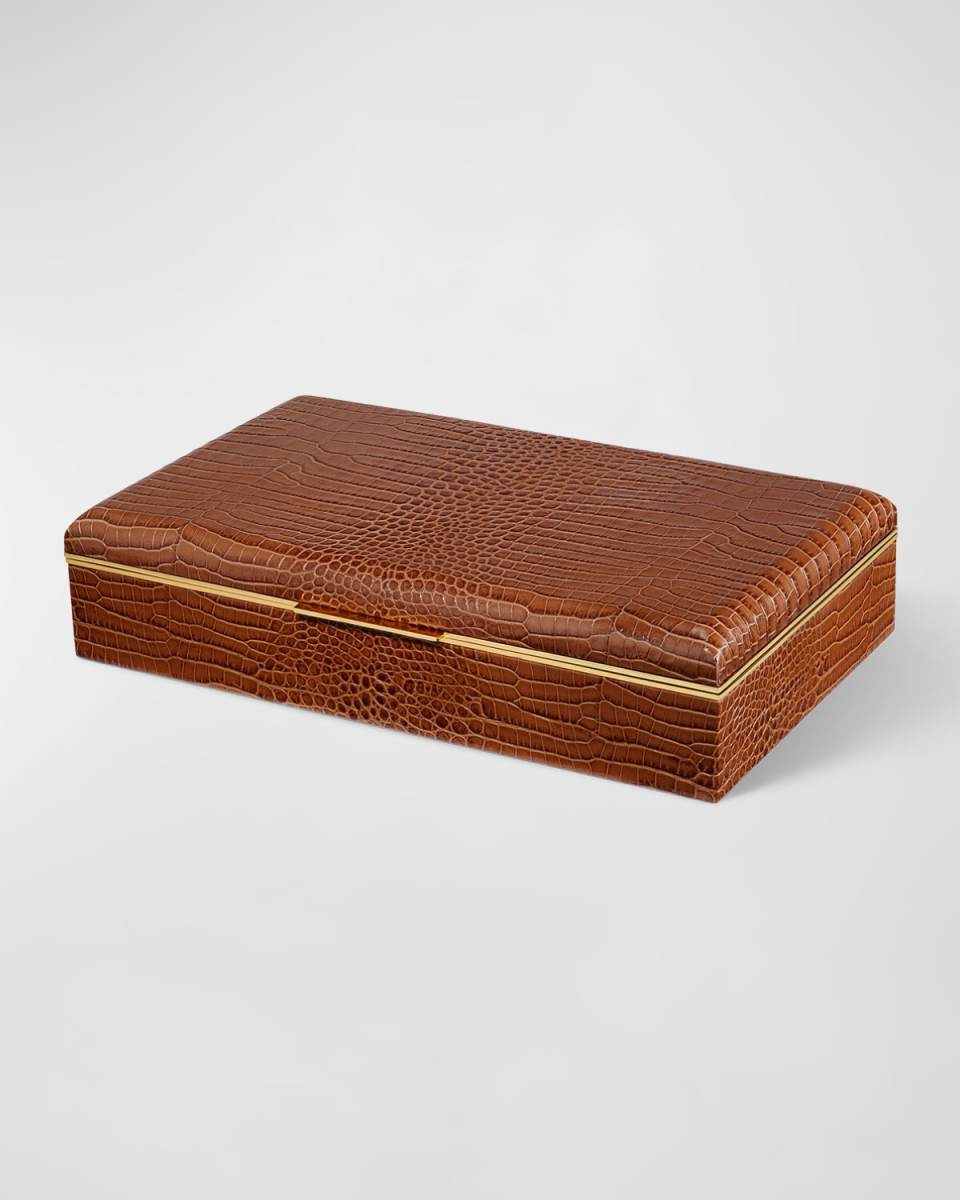 Classic Croc Leather Desk Box