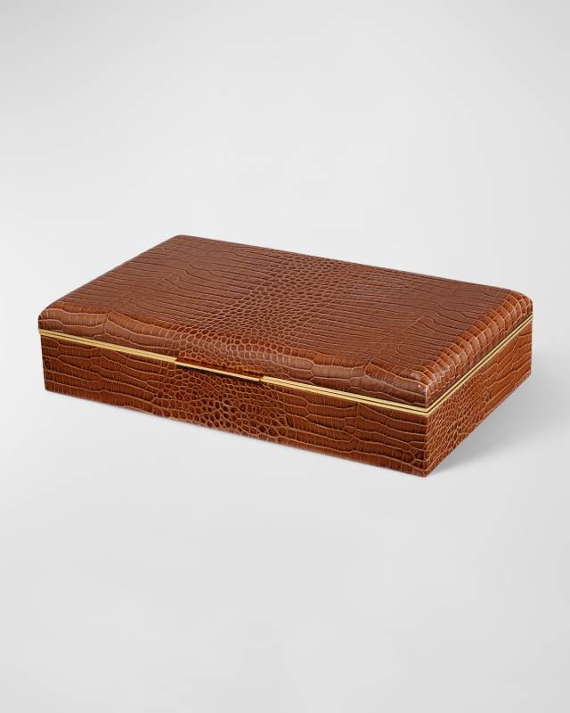 Classic Croc Leather Desk Box