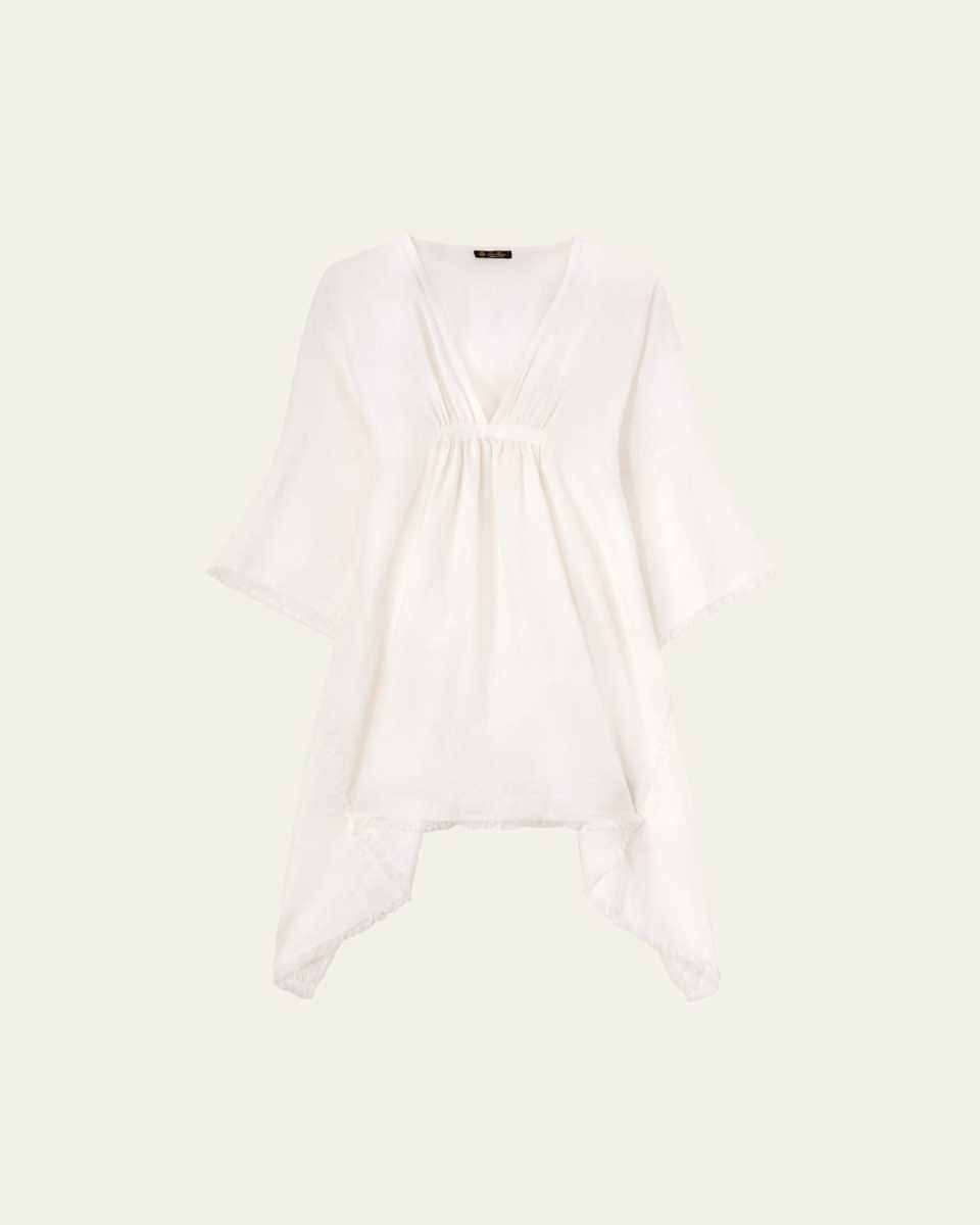 Gloria Breeze Linen Shirtdress with Ruched Front