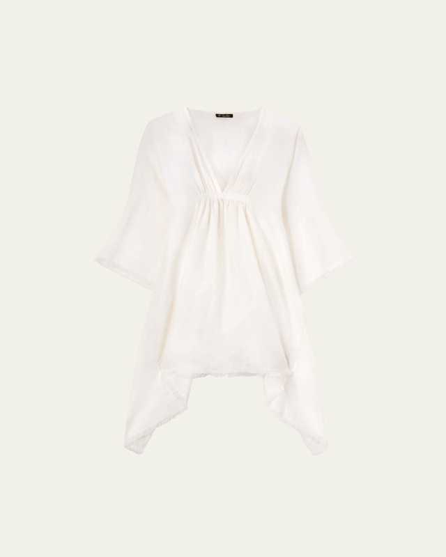 Gloria Breeze Linen Shirtdress with Ruched Front