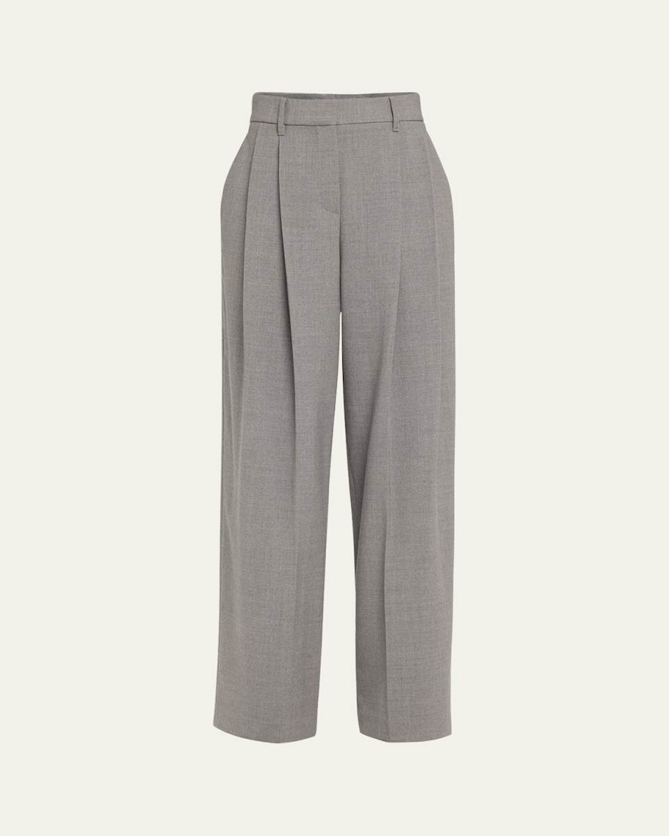 Pleated Panama Wool Pants