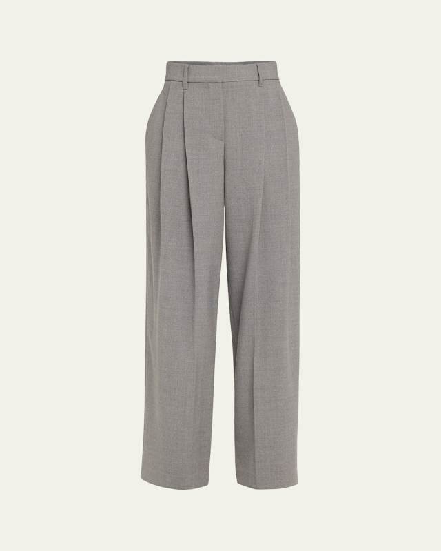 Pleated Panama Wool Pants