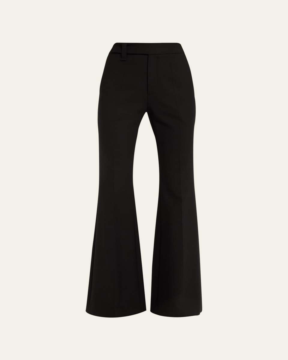 High-Rise Flare Crepe Pants