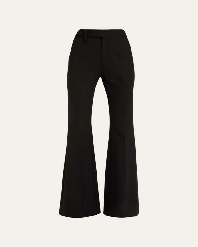 High-Rise Flare Crepe Pants