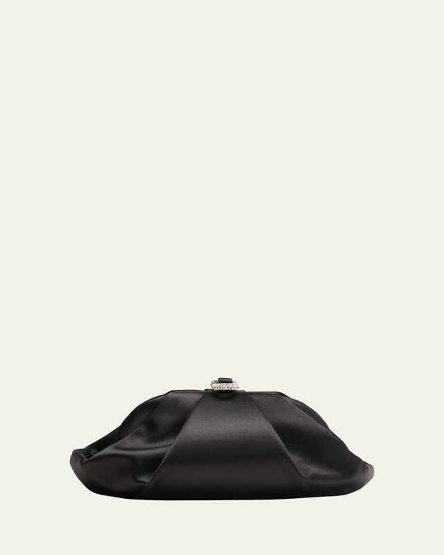 Gemma Crystal Satin Clutch Bag