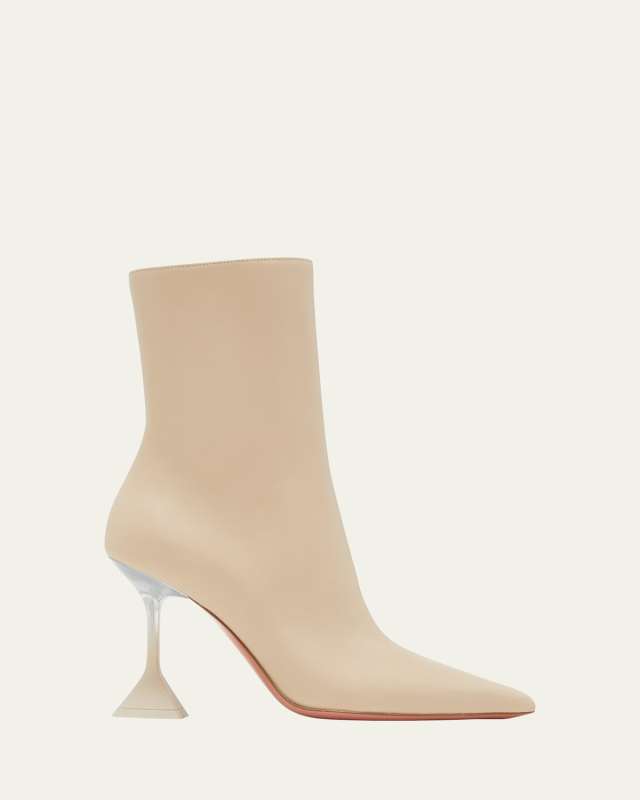 Giorgia Napa Clear-Heel Ankle Booties