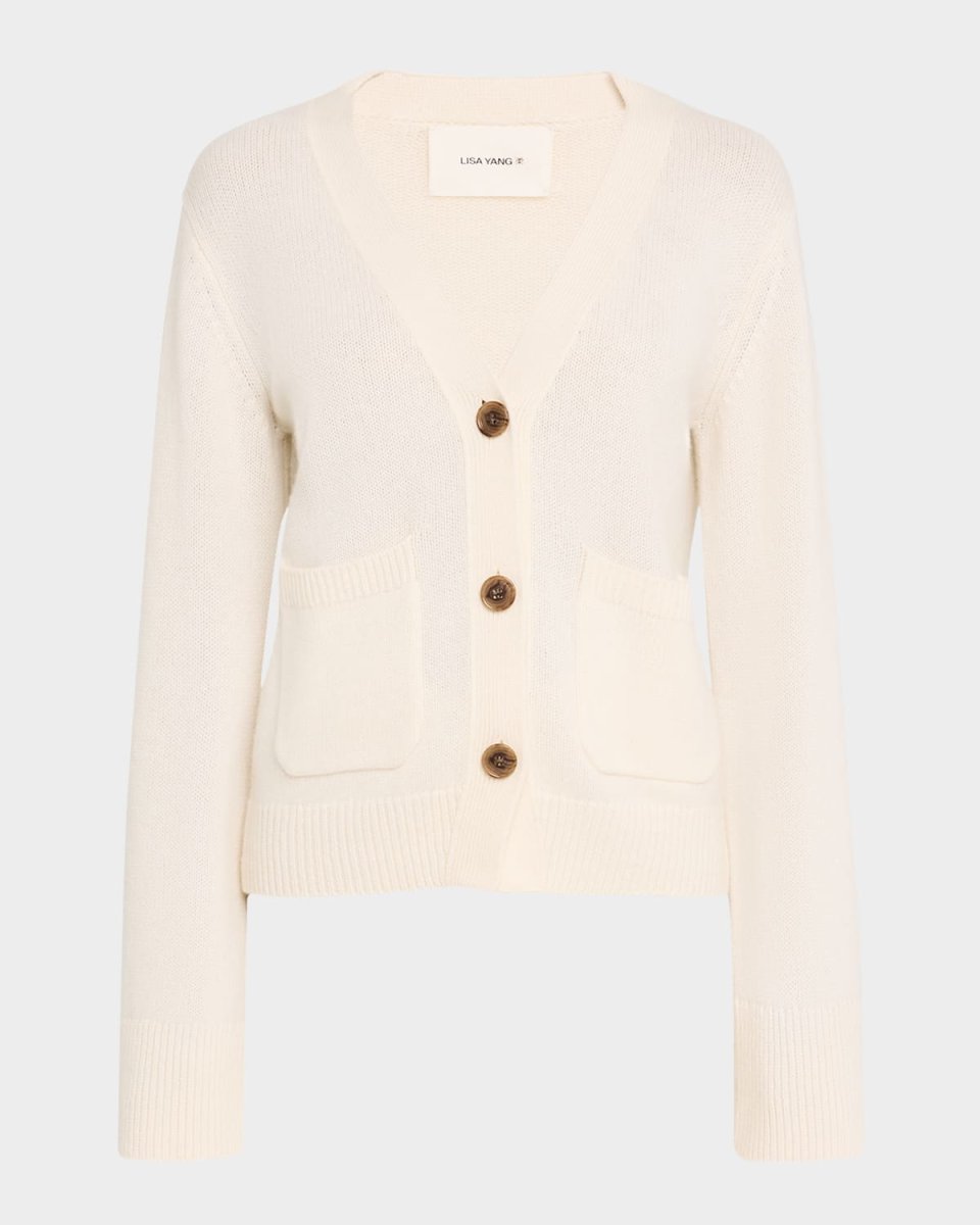 Danni Button-Down Cashmere Cardigan