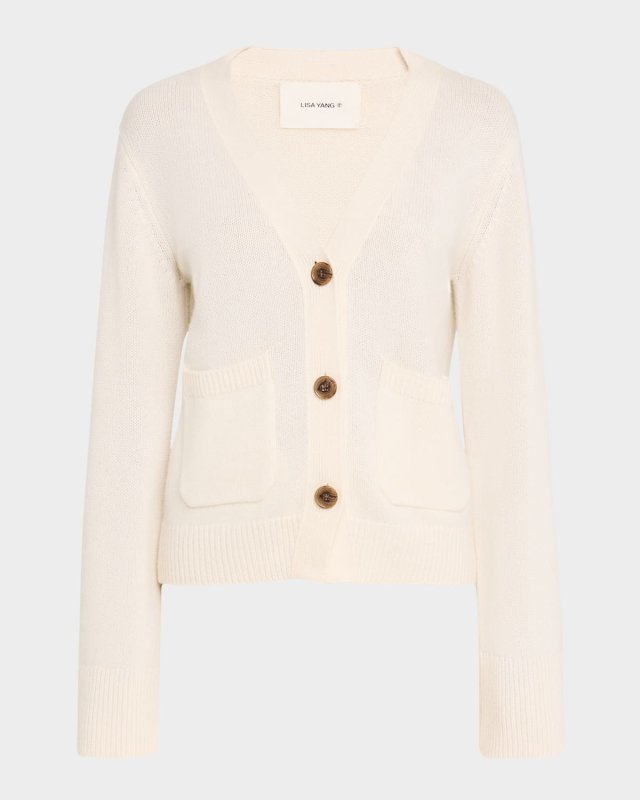 Danni Button-Down Cashmere Cardigan