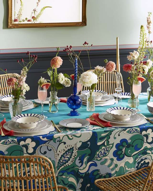 Blue Italian Stecatto 16-Piece Dinnerware Set