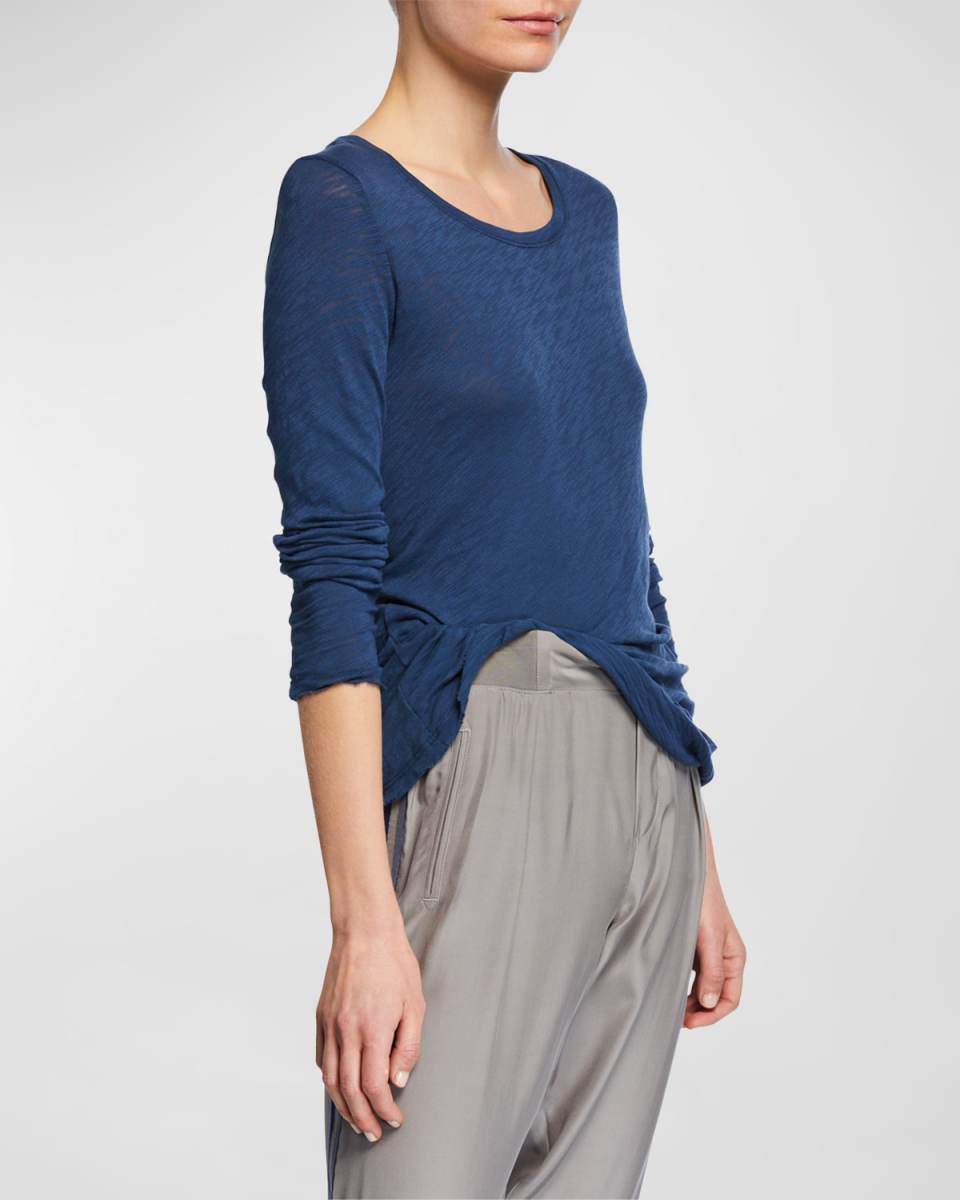 Long-Sleeve Destroyed Wash Tee