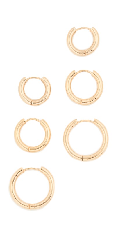 SHASHI Triplès Hoops Yellow Gold