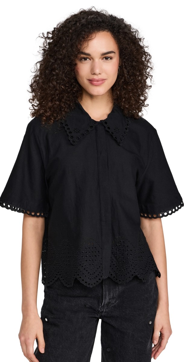 RHODE Elisa Top Ink Bastille Eyelet