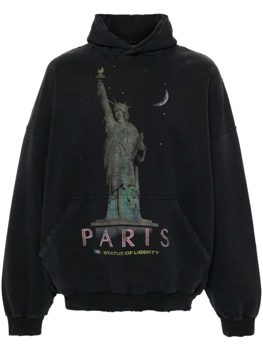 Paris Liberty distressed hoodie