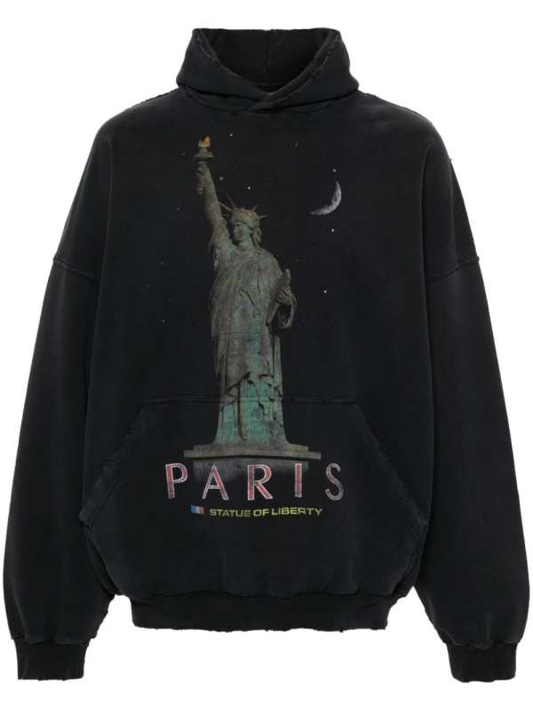 Paris Liberty distressed hoodie