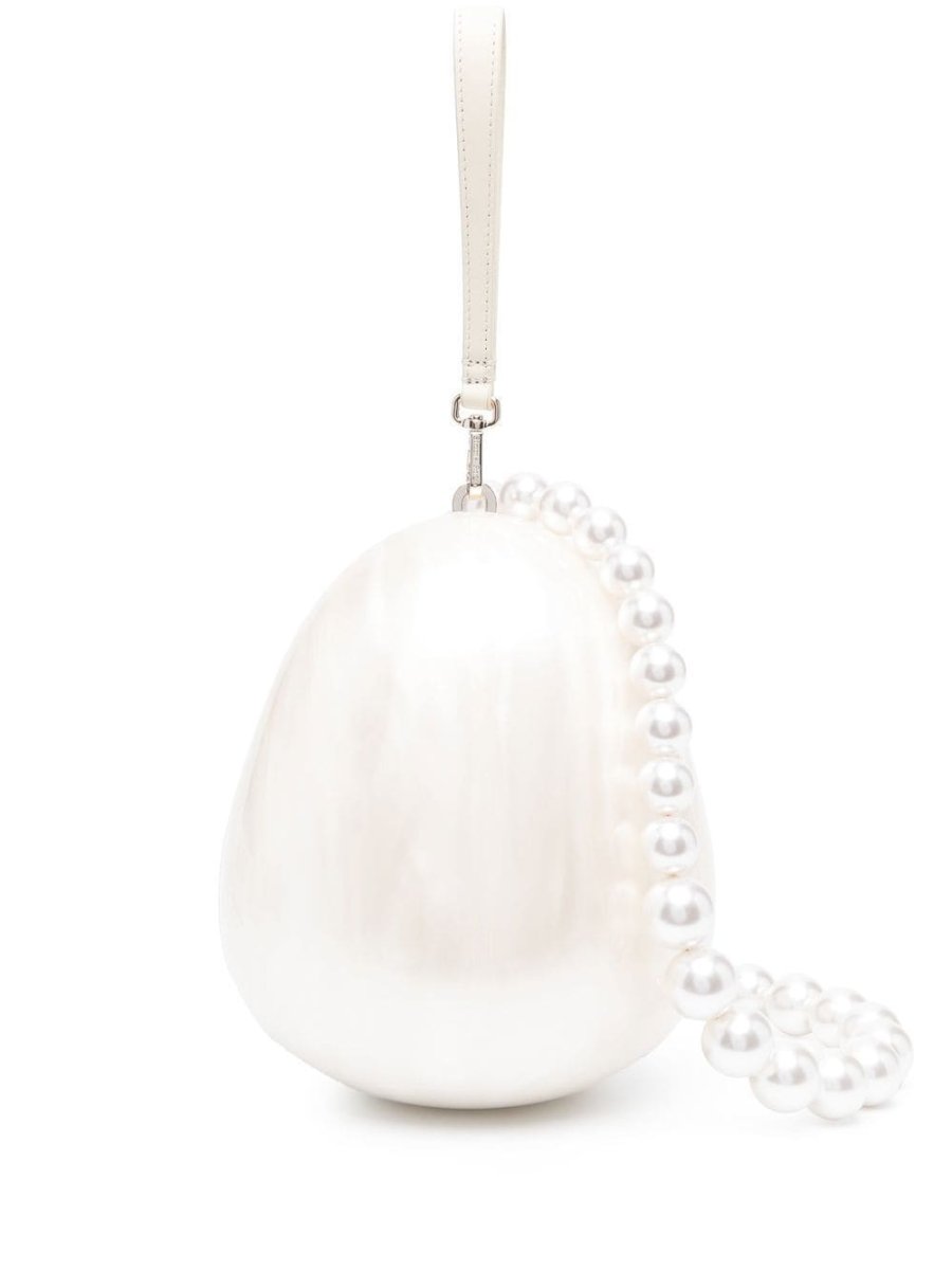 Egg faux pearl tote bag