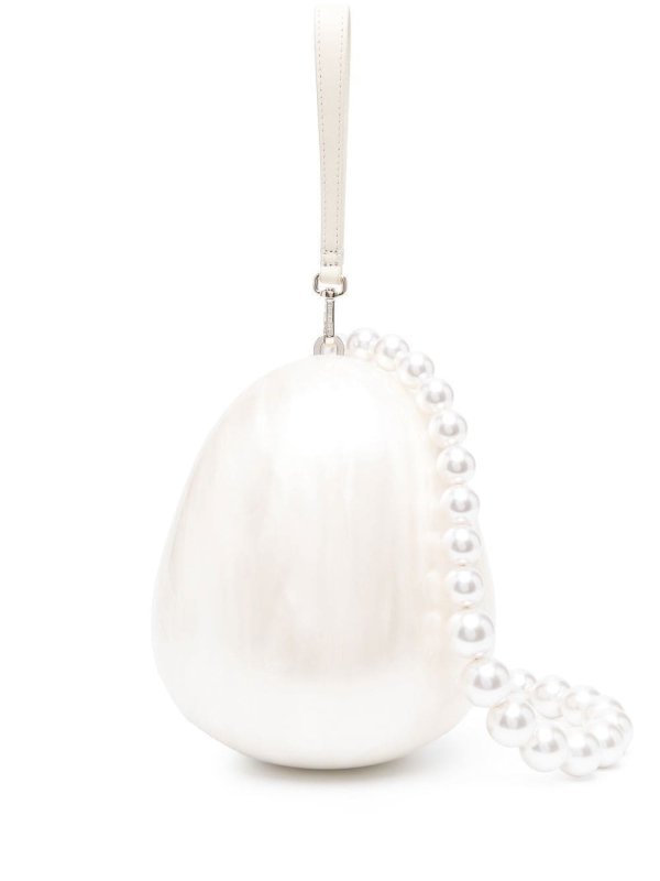 Egg faux pearl tote bag