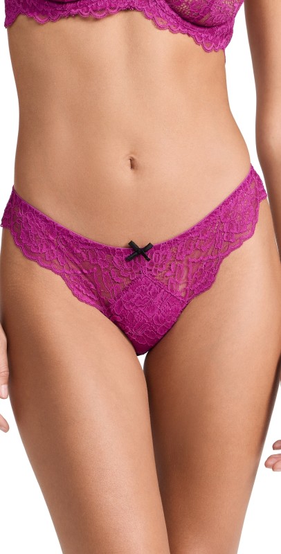 Fleur du Mal Roxy Lace Ouvert Panty Magenta