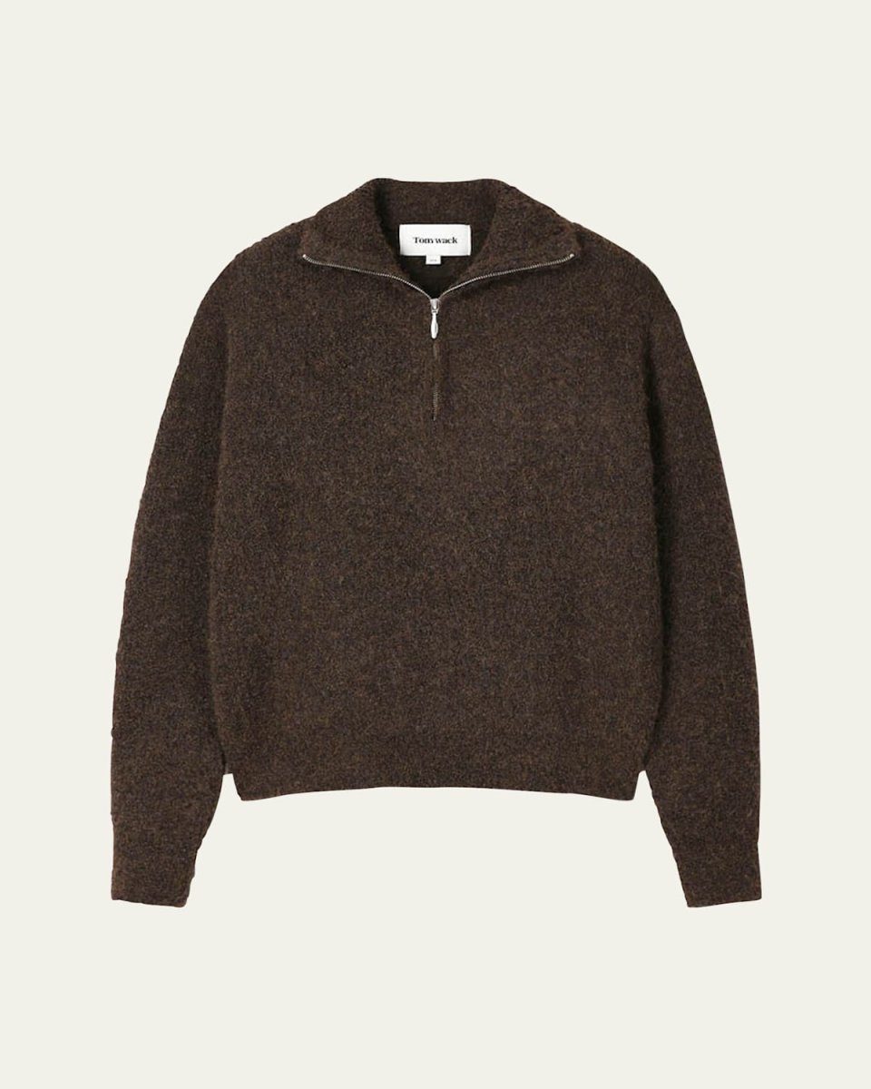 Half-Zip Wool Boucle Sweat