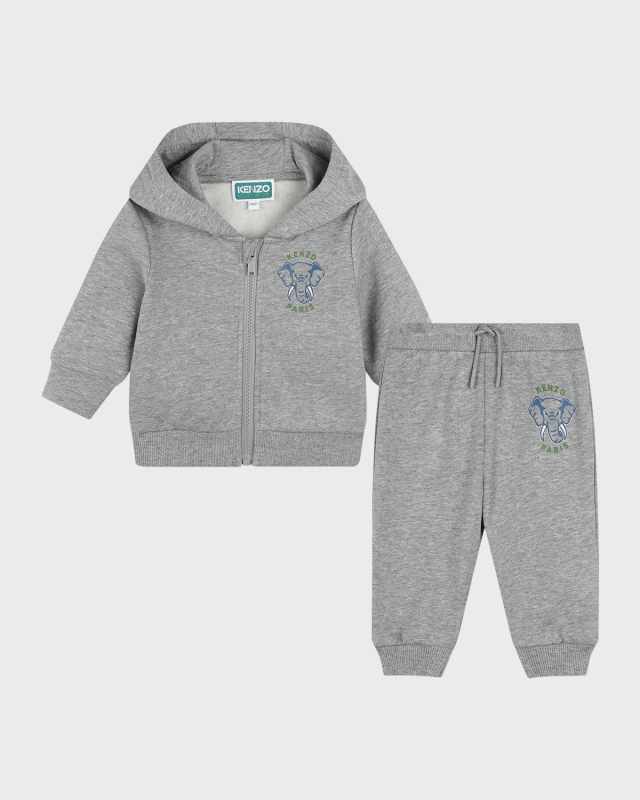 Boy's Animal & Logo-Print Two-Piece Set, Size 6M-