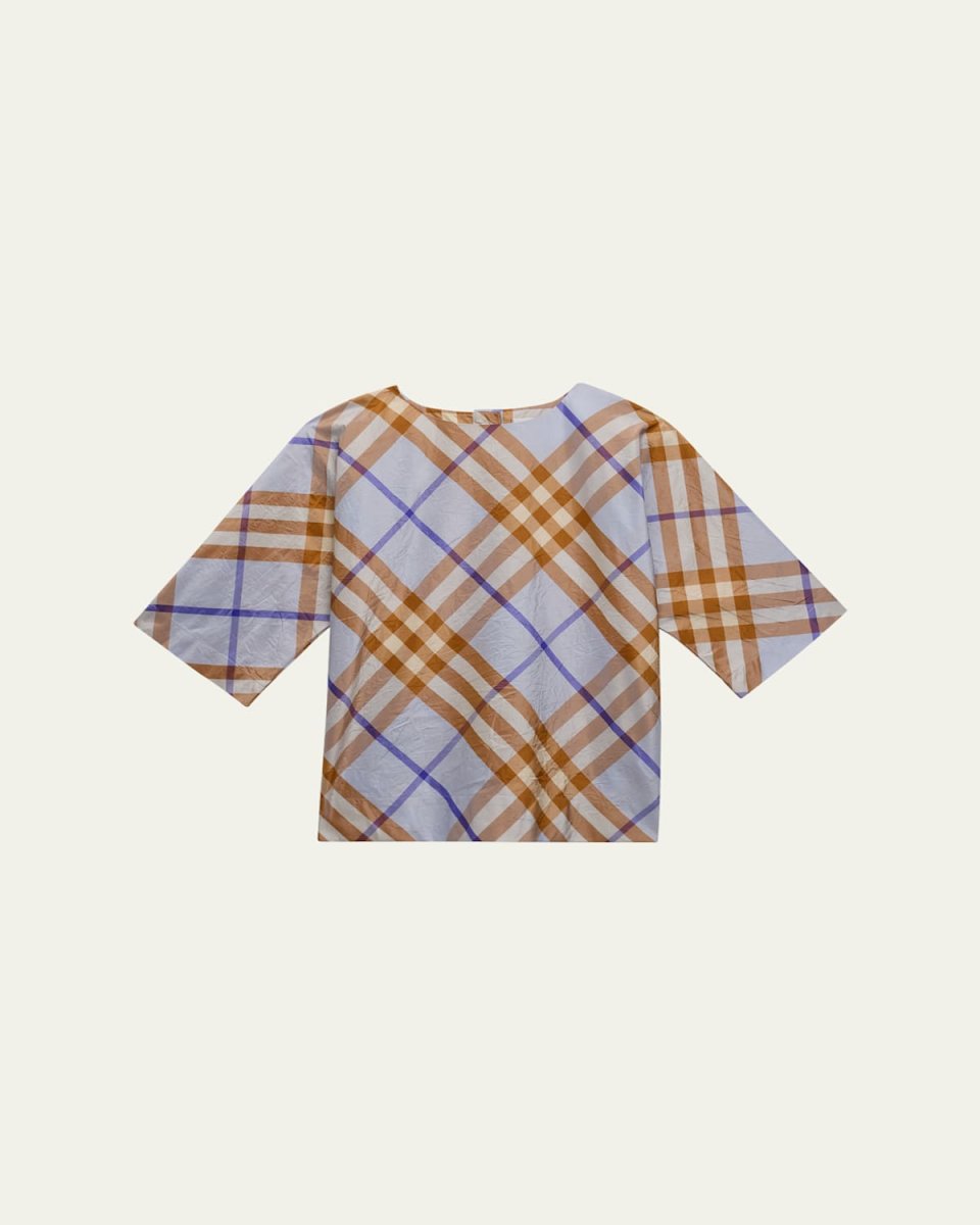 Girl's Noa Check-Print Top, Size 3-14