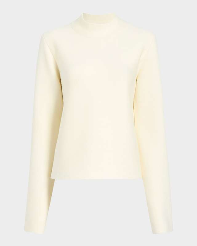 Calliope Mock Neck Wool-Blend Top