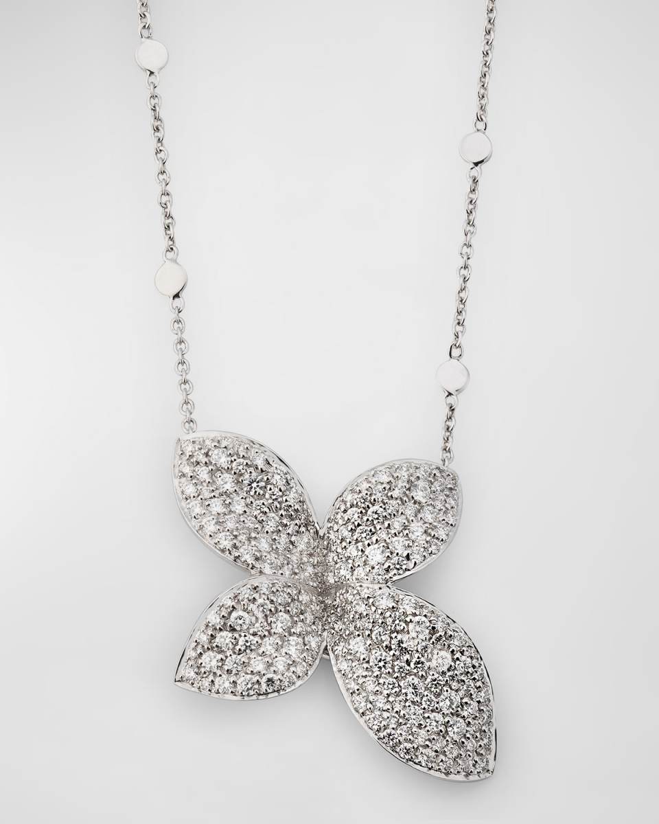 Giardini Segreti 18K White Gold Diamond Flower Necklace