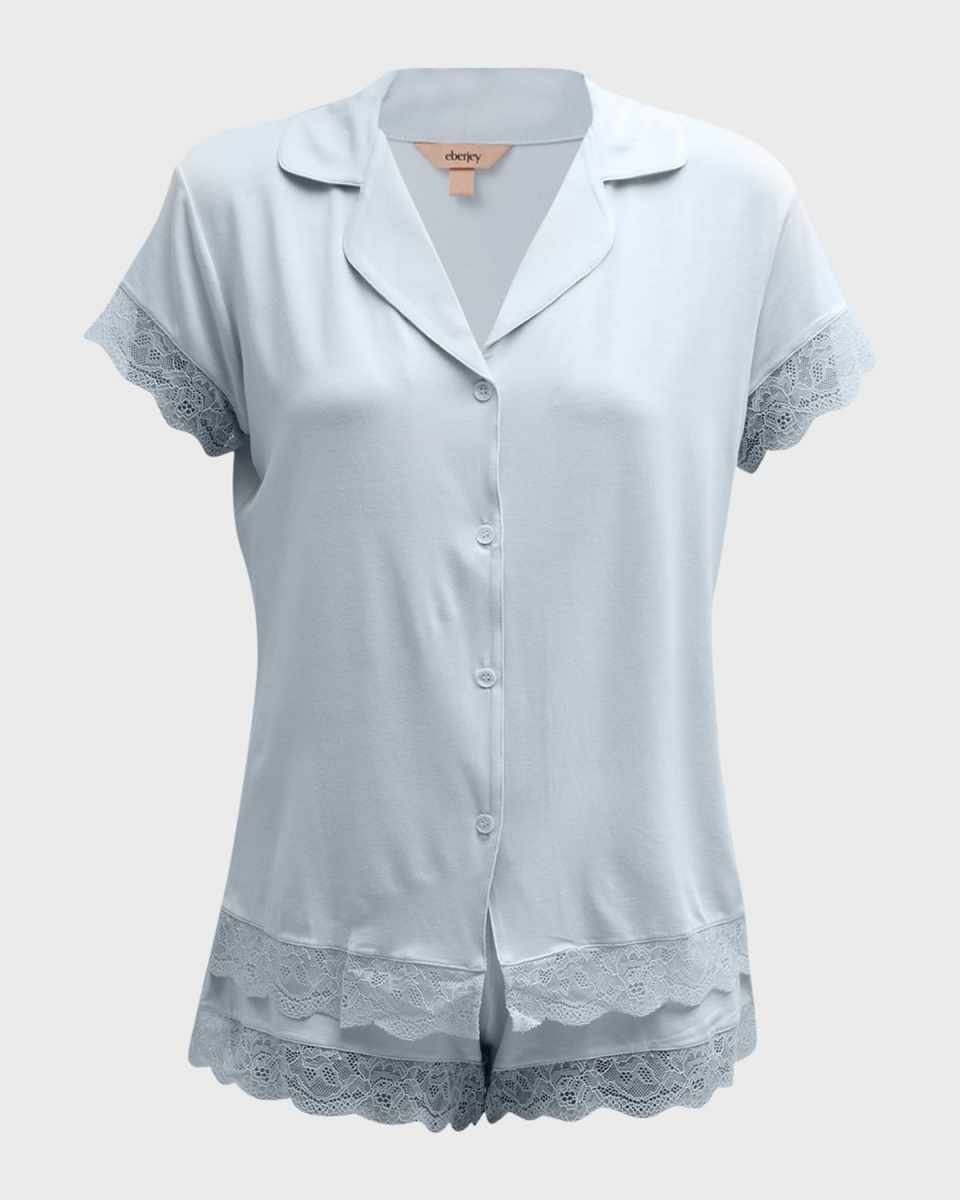 Malou Lace-Trim Short Pajama Set