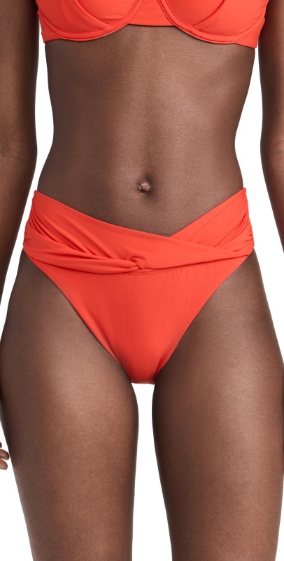 solido High Waist Bikini Bottoms Milos Red