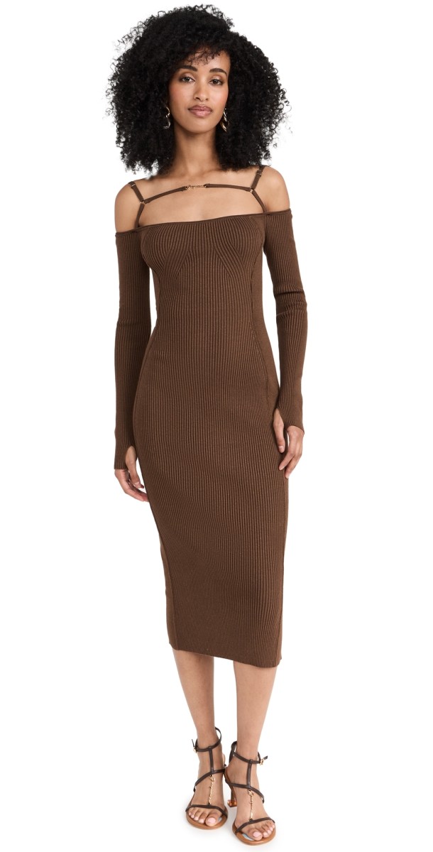 Jacquemus La Robe Sierra Dress Brown