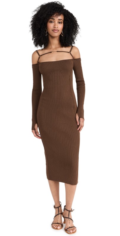 Jacquemus La Robe Sierra Dress Brown