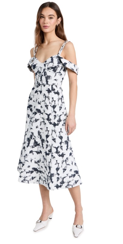 Silvia Tcherassi Bolzano Dress White Denim Expression