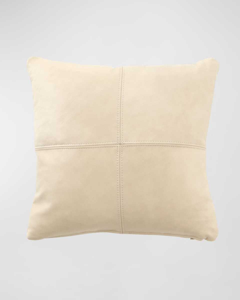 Cream Leather Pillow