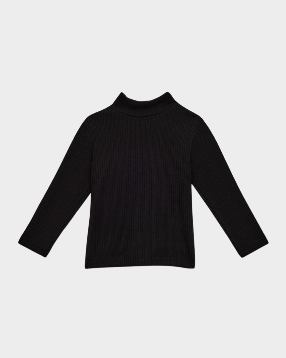 Girl's Nova Ribbed Top W/ Ribbon, Size 2-10
